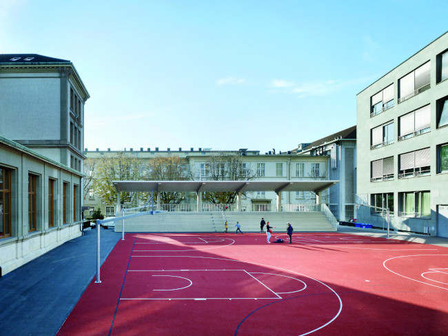 "Activated" schoolyard with playing fields