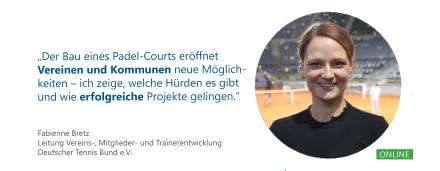 öffentlicher Padel Court Zitat Fabienne Bretz