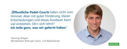 öffentlicher Padel Court Zitat Henning Wiegert
