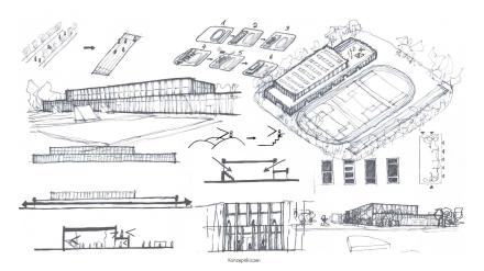 Skizze Sporthalle