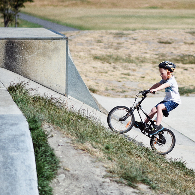 child at bike park