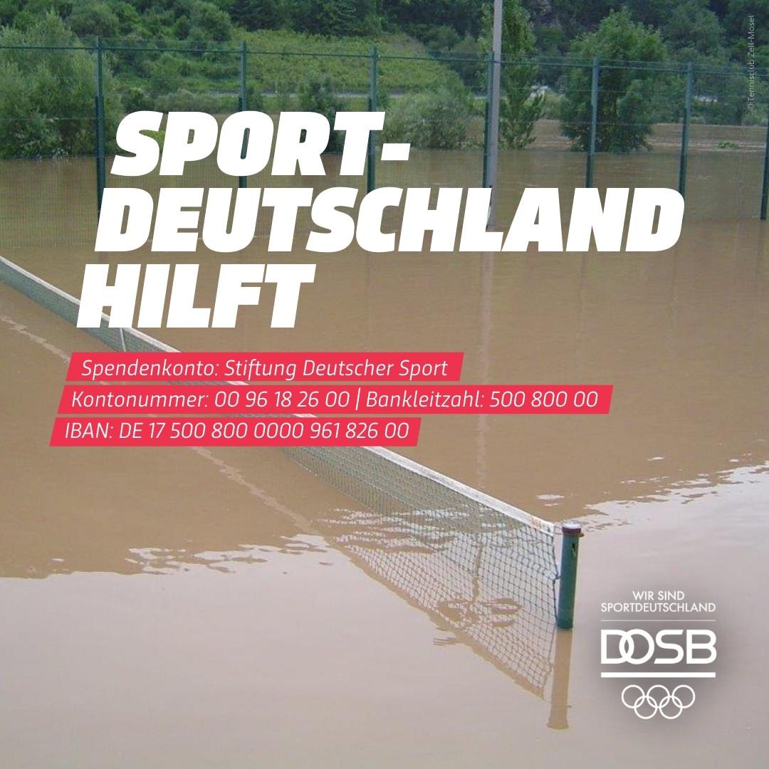 Hochwasser Tennisplatz